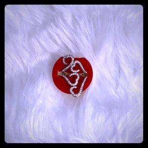 Four-Heart Rhinestone Ring